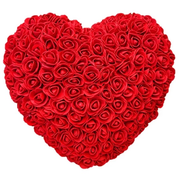 25cm Red Heart Shape Artificial Forever Rose Foam Birthday Gift Girlfriend Decor - Picture 1 of 3